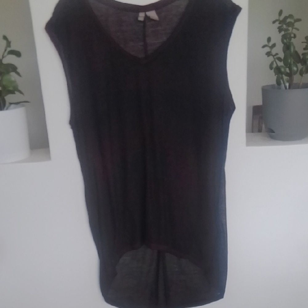 Divided High-Low Sheer Top